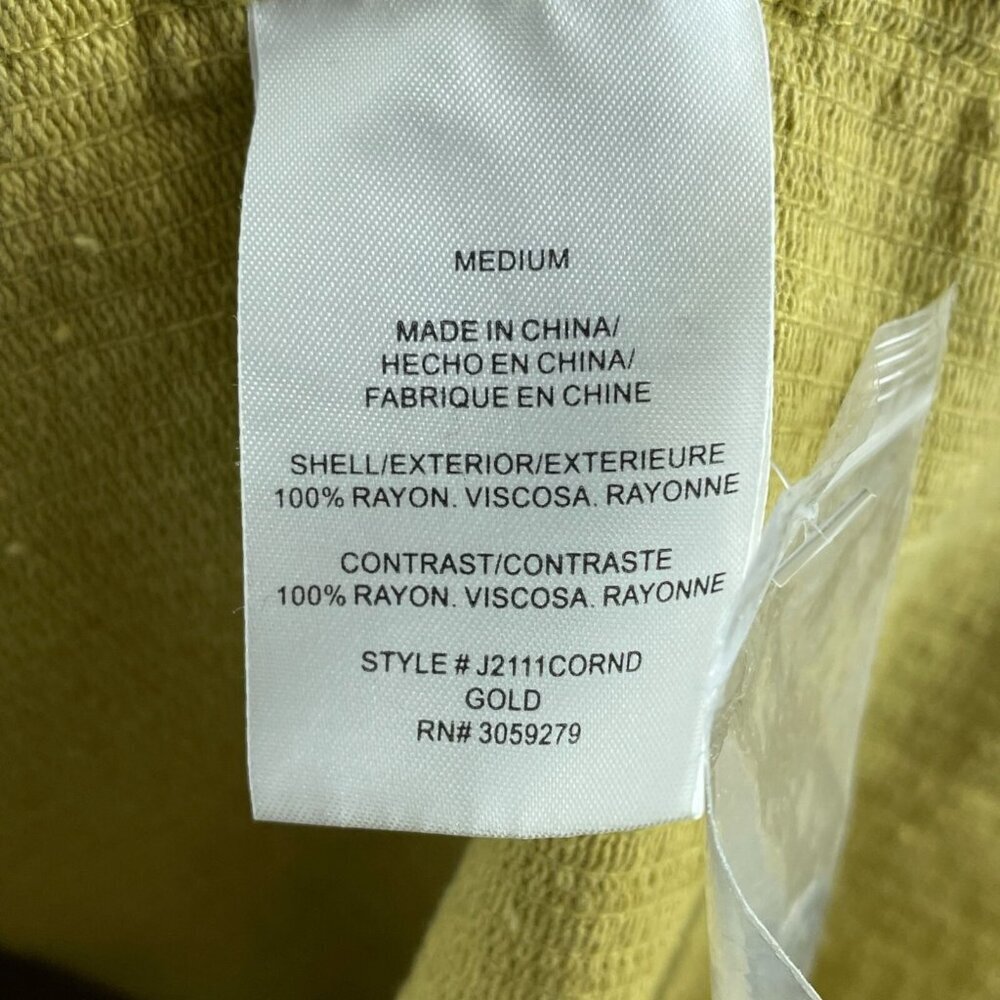 Thread & Supply Gold Corduroy Button-Up Shirt W/ Frayed Hem Medium 2034 - Picture 4 of 9